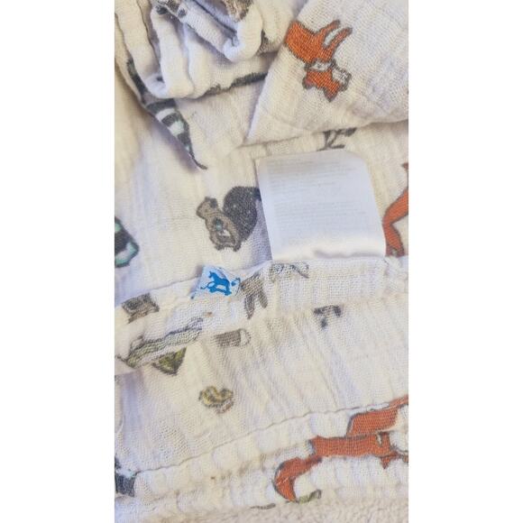 Little Unicorn Baby Swaddle Organic Muslin Cotton Blanket 49x42” Woodland Fox - Picture 6 of 8